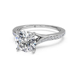 Ritani Modern Bypass Micropave Diamond Band Engagement Ring