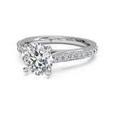 Ritani French-Set Diamond Band Engagement Ring with Surprise Diamonds