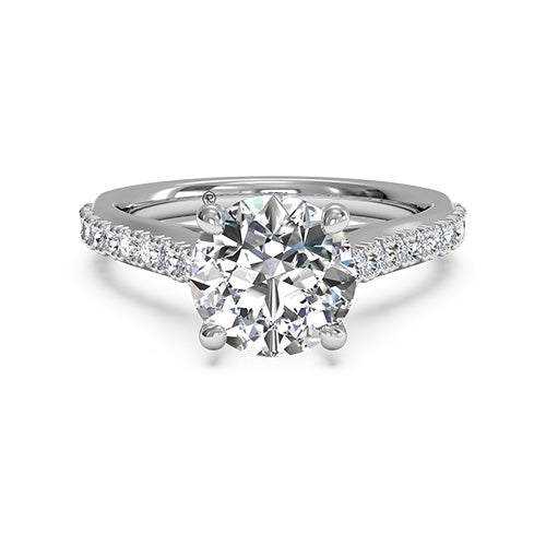 Ritani French-Set Diamond Band Engagement Ring with Surprise Diamonds