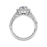 Ritani Masterwork Cushion Halo Diamond Band Engagement Ring