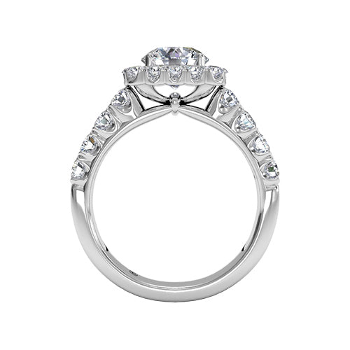 Ritani Masterwork Cushion Halo Diamond Band Engagement Ring