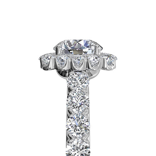 Ritani Masterwork Cushion Halo Diamond Band Engagement Ring