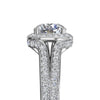 Ritani Masterwork Cushion Halo Diamond 'V' Band Engagement Ring