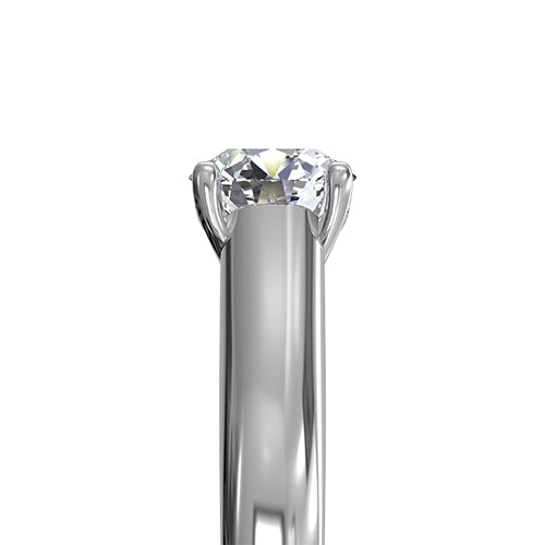 Ritani Solitaire Diamond Engagement Ring with Pave Tulip Detail