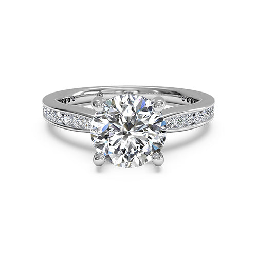 Ritani Tapered Channel-Set Diamond Band Engagement Ring