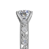 Ritani Grecian Leaf Diamond Band Engagement Ring with Surprise Diamonds