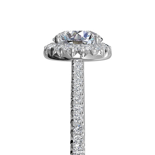 Ritani French-Set Halo Diamond Band Engagement Ring