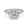 Ritani French-Set Halo Diamond 'V' Band Engagement Ring