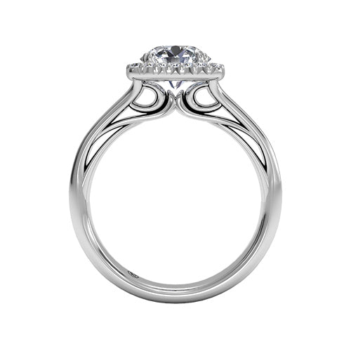 Ritani Cushion French-Set Halo Diamond Engagement Ring