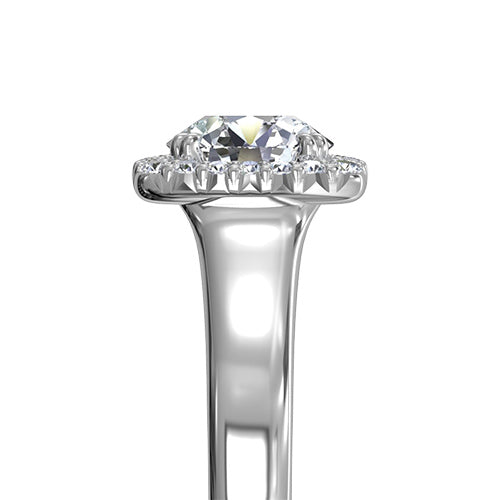 Ritani Cushion French-Set Halo Diamond Engagement Ring