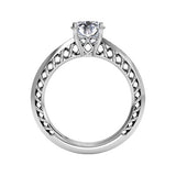 Ritani Lattice Micropave Diamond Band Engagement Ring