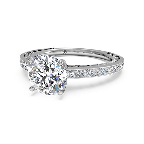 Ritani Lattice Micropave Diamond Band Engagement Ring