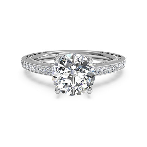 Ritani Lattice Micropave Diamond Band Engagement Ring