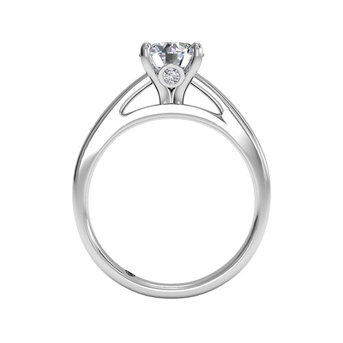 Ritani Solitaire Diamond Cathedral Engagement Ring with Surprise Diamonds