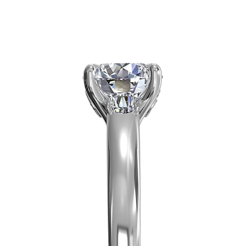 Ritani Solitaire Diamond Cathedral Engagement Ring with Surprise Diamonds