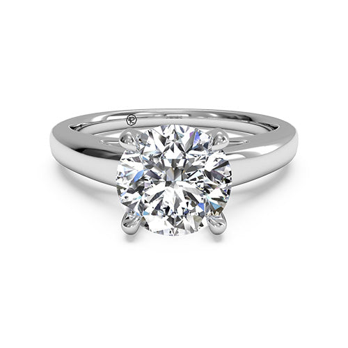 Ritani Solitaire Diamond Cathedral Engagement Ring with Surprise Diamonds