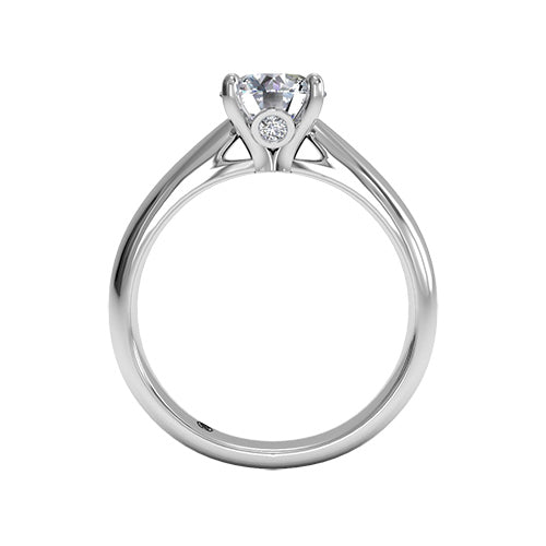 Ritani Solitaire Diamond Tapered Engagement Ring with Surprise Diamonds