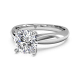 Ritani Solitaire Diamond Tapered Engagement Ring with Surprise Diamonds