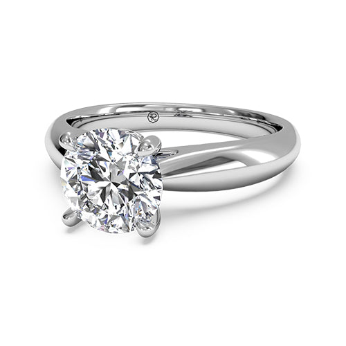 Ritani Solitaire Diamond Tapered Engagement Ring with Surprise Diamonds