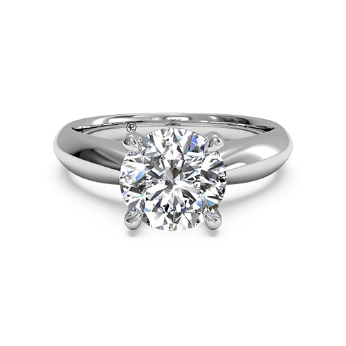 Ritani Solitaire Diamond Tapered Engagement Ring with Surprise Diamonds