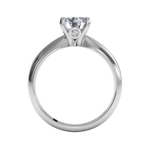 Ritani Solitaire Diamond Knife-Edge Engagement Ring with Surprise Diamonds