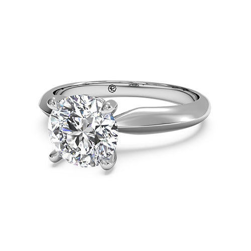 Ritani Solitaire Diamond Knife-Edge Engagement Ring with Surprise Diamonds