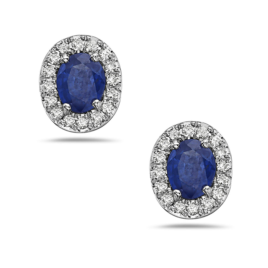 Bassali White 14k Gold & Sapphire Earrings