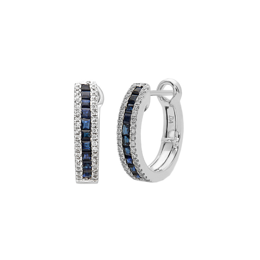 Bassali White 14k Gold & Sapphire Earrings