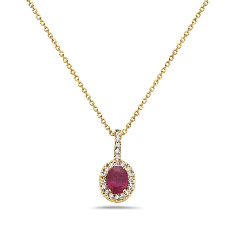 Bassali Yellow 14k Gold & Ruby Pendant