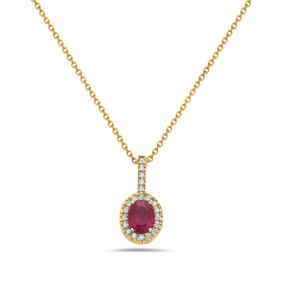Bassali Yellow 14k Gold & Ruby Pendant