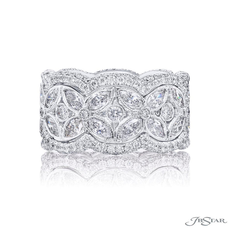 JB Star Eternity Wedding Band Platinum Diamond Round,Marquise Cut 3.71 ct.