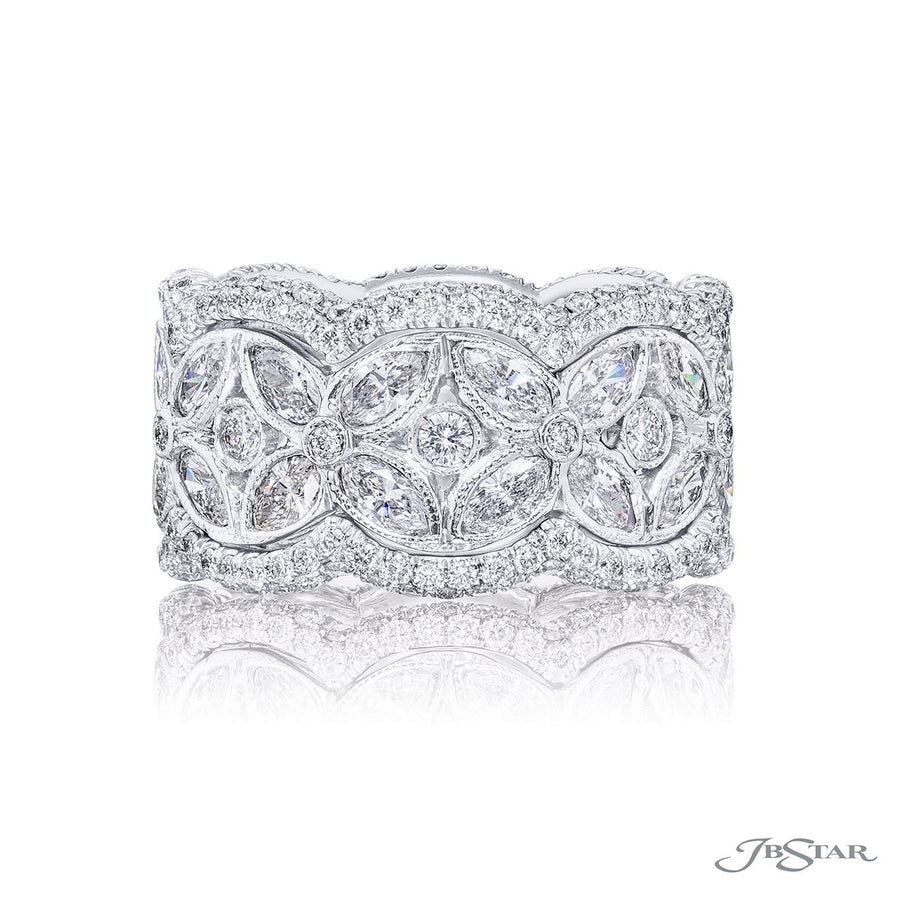 JB Star Eternity Wedding Band Platinum Diamond Round,Marquise Cut 3.71 ct.