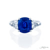 JB Star 3-Stone Cushion Cut Sapphire And Diamond Ring