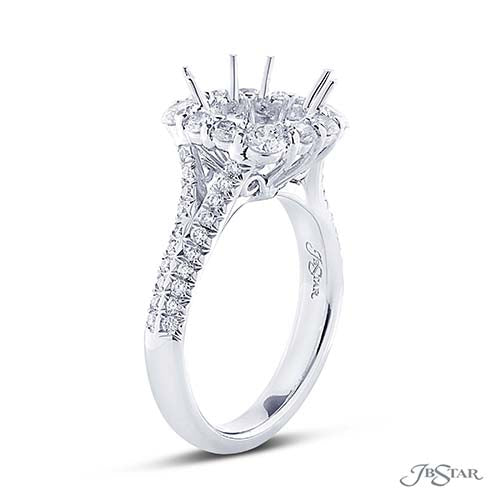 JB Star Semi Mount Engagement Rings Platinum Round Cut 0.43 ct.