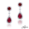 JB Star Red Ruby and Diamond Earrings