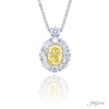 JB Star Fancy Yellow Diamond Pendant Oval Cut GIA certified