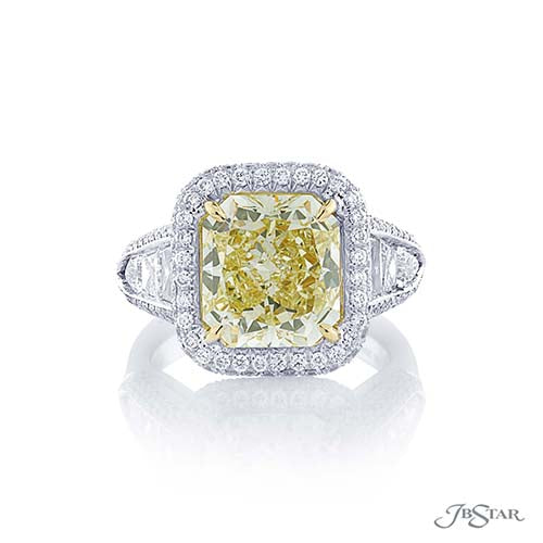 JB Star Platinum White and Yellow Diamond Engagement Ring - 7407-002