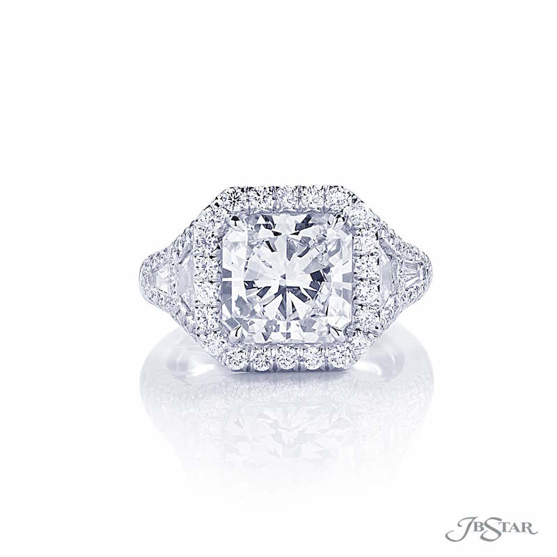 JB Star Platinum Halo Engagement Ring - 7140-032