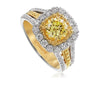 Christopher Designs Round Yellow Diamond Fashion Ring