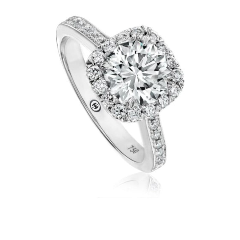 Christopher Designs Traditional Halo Engagement Ring Setting with Round Diamonds