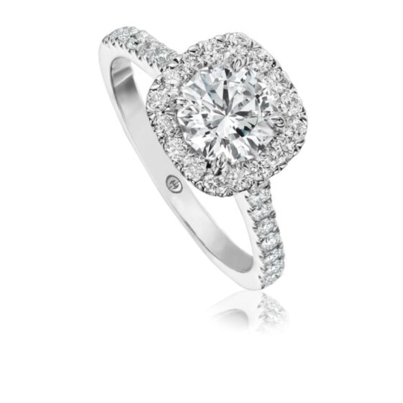 Christopher Designs Round Diamond Halo Engagement Ring Setting