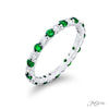 JB Star Emerald & Diamond Eternity Band Round Alternating Design