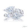 JB Star Diamond Engagement Rings Platinum SI1 SI2 G Diamond Pear,Oval Cut 3.03 ct.
