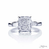 JB Star Radiant and Diamond Sidestone Engagement Ring