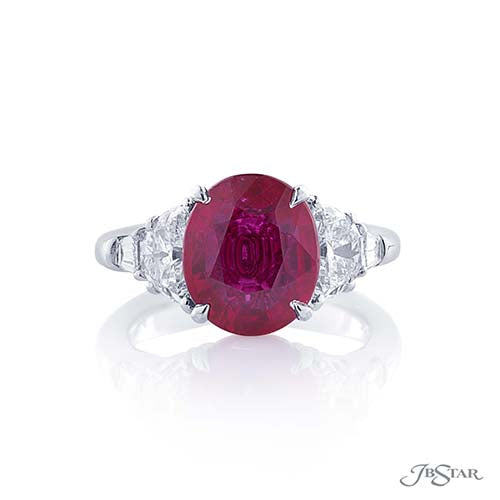 JB Star Platinum Ruby and Diamond Wedding Band