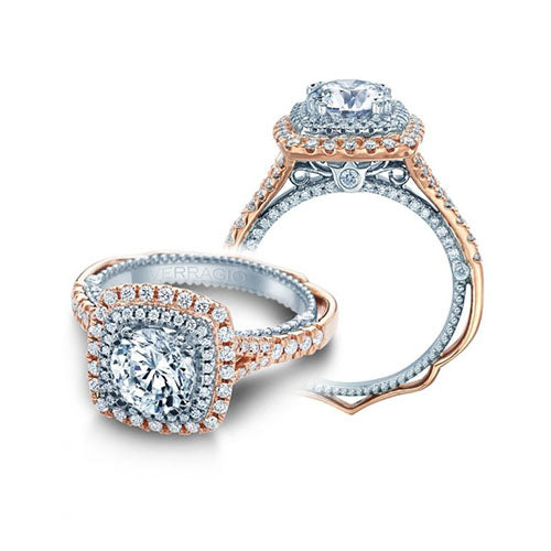 Verragio 18k Two Tone Gold 0.60ct Diamond Engagement Ring