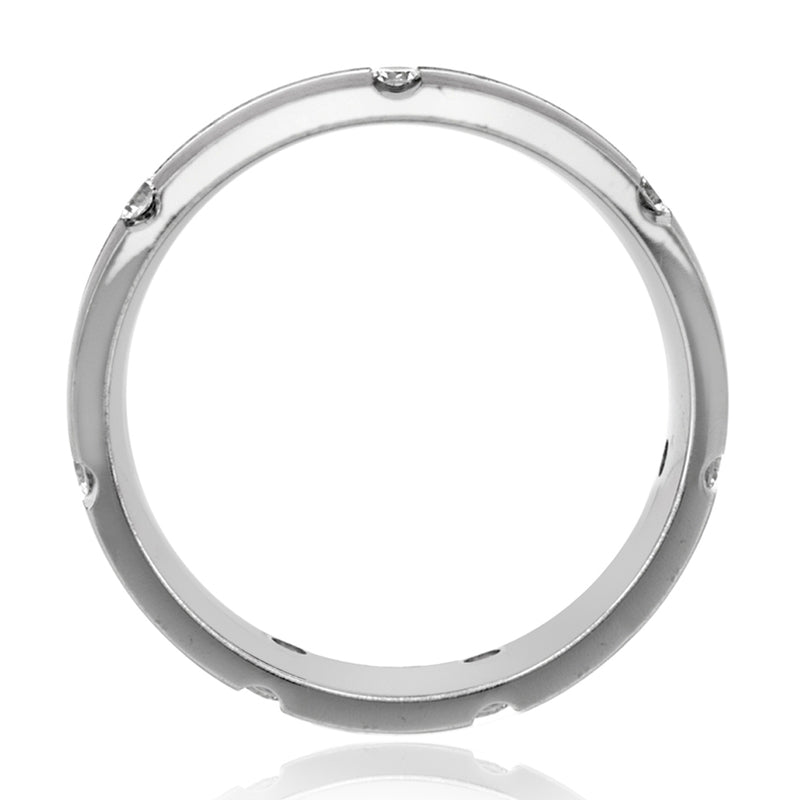A. Jaffe Grooved Modern Men's Diamond Ring