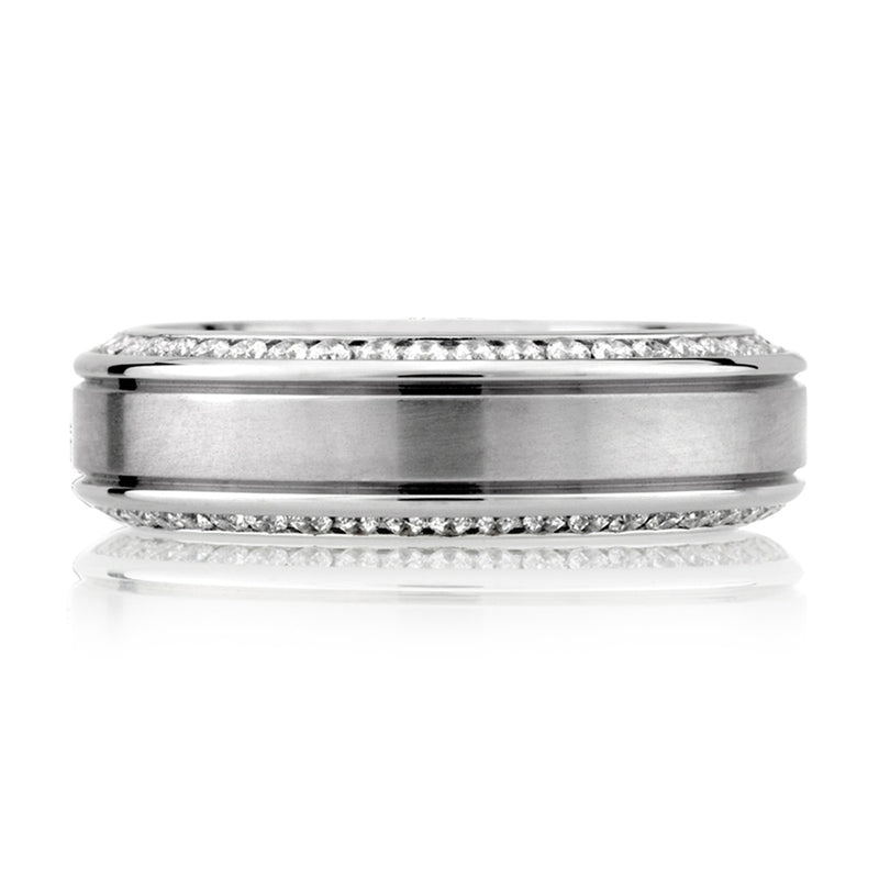 A. Jaffe Modern Profile Channel Set Men's Diamond Band