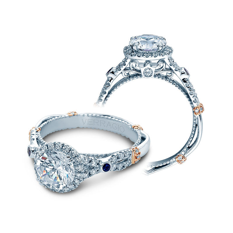 Verragio 14k White Gold Parisian Halo Engagement Ring