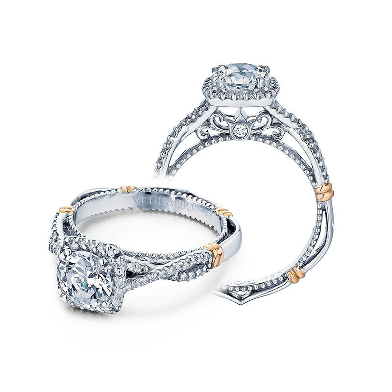 Verragio 14k White Gold Parisian Halo Engagement Ring